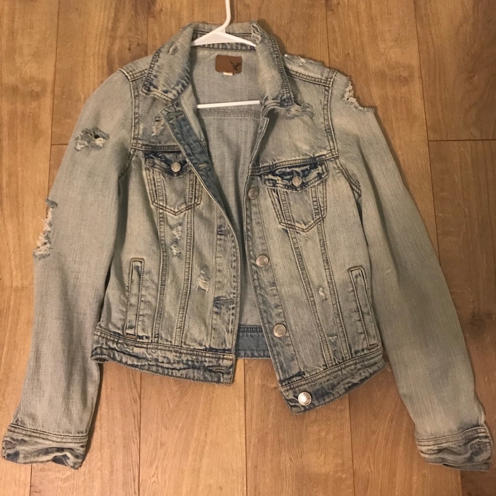 Ripped denim jacket